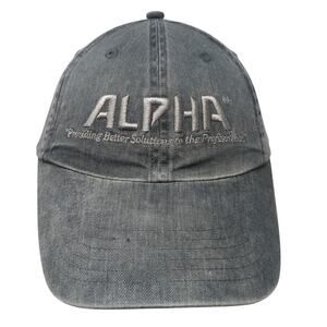 Alpha Slideback Baseball Cap Gray One Size Adjustable Embroidered Lightweight